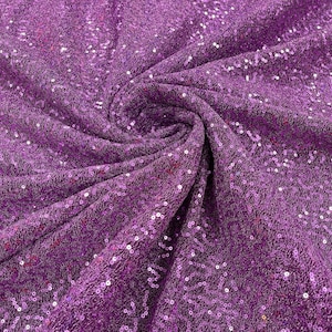 Purple Metallic Tinsel Stretch Lurex Fabric With Sequins/58 Wide.