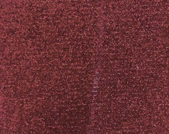 Burgundy 53/54" Wide Shiny Sparkle Glitter Vinyl, Faux Leather PVC-Upholstery Craft Fabric Sold by The Yard.