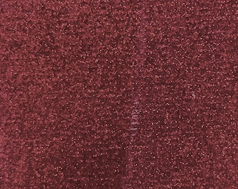 Burgundy 53/54" Wide Shiny Sparkle Glitter Vinyl, Faux Leather PVC-Upholstery Craft Fabric Sold by The Yard.