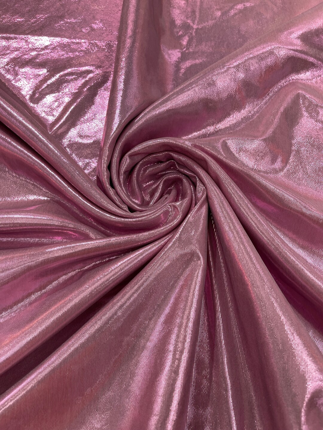 Dusty Rose Metallic Lame Foil/ Polyester Fabric/stretch Fabric/light ...