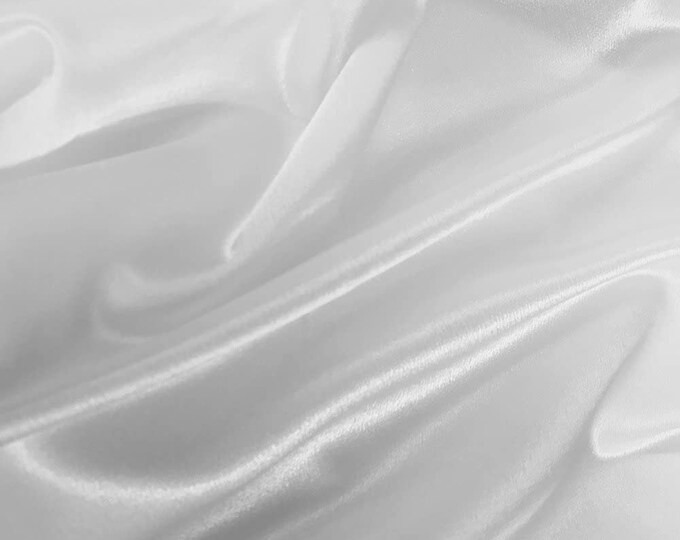 White Crepe Back Satin Bridal Fabric Draper-Prom-wedding-nightgown- Soft 58"-60" Inches Sold by The Yard.