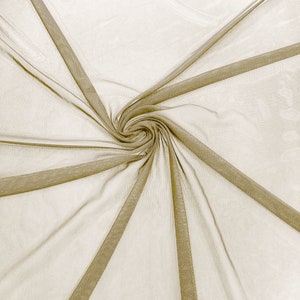 Taupe 58/60&quot; Wide Solid Stretch Power Mesh Tecido Spandex/ Transparente Transparente/Vendido por Jarda. Novas Cores