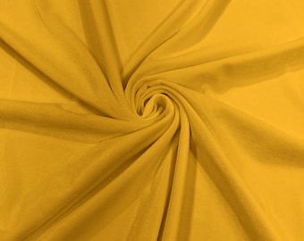 Yellow Stretch Velvet Fabric 58" Wide| Apparel Costumes, Sold By The Yard