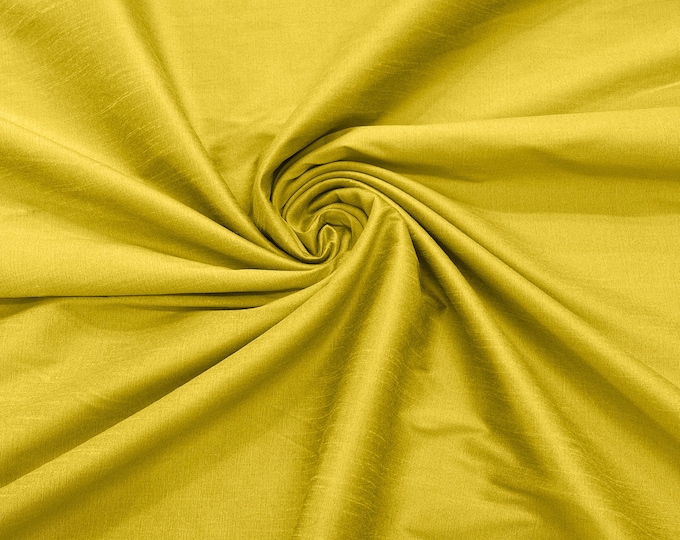 Yellow Polyester Dupioni Faux Silk Fabric/ 55” Wide/Wedding Fabric/Home Decor.