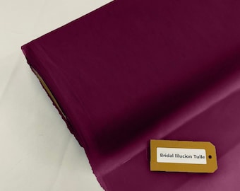 Magenta - Bridal Illusion Tulle 108"Wide Polyester Premium Tulle Fabric Bolt.