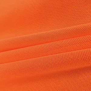 Orange 58/60&quot; Wide Solid Stretch Power Mesh Fabric Nylon Spandex Sold By The Yard.