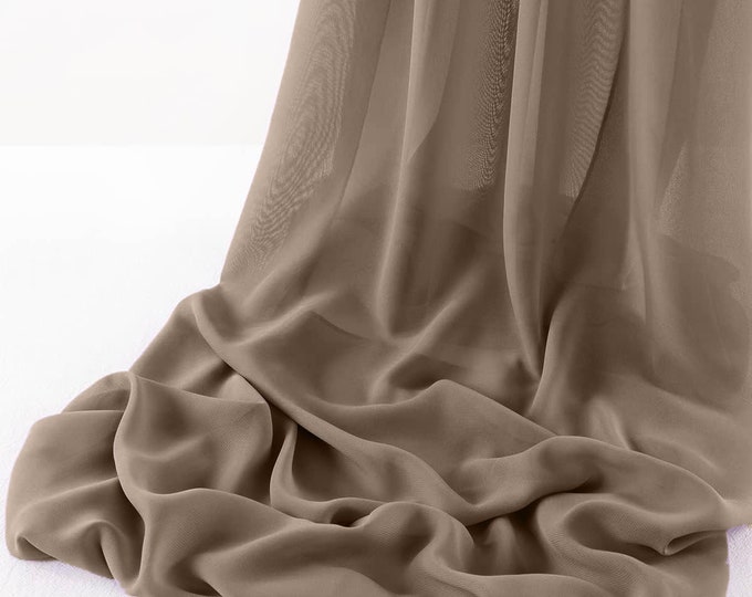 Khaki - Wool Dobby Chiffon Sheer Table Runner for Wedding, Decorations for Birthday Parties, Banquets, Engagements.