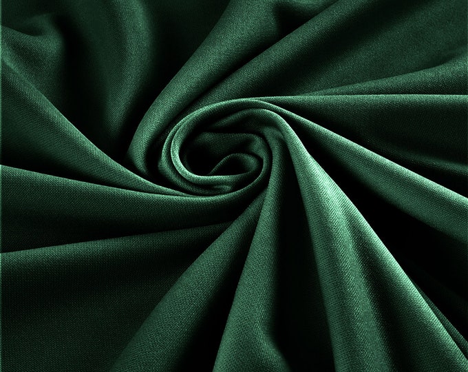 Hunter Green Stretch Crepe Scuba Techno Knit Polyester Spandex Fabric for Bows, Top Knots, Head Wraps, Clothes, Costumes, Crafts