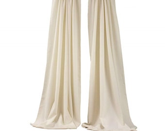 Ivory 2 Panels Backdrop Drape, All Sizes Available in Polyester Poplin, Party Supplies Curtains.