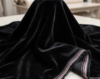 Schwarzer Micro Samt Stoff Schüttware, weicher Polyester Samt Stoff, Luxus Polster Vorhang Bekleidungsstoff, nicht Stretch Samt 45 Zoll breit
