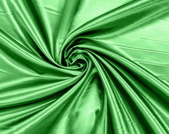 Kelly Green Heavy Shiny Bridal Satin Fabric for Wedding Dress, 60" inches wide sold by The Yard. New Colors