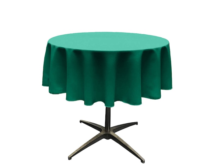 Clover Green - Solid Round Polyester Poplin Tablecloth Seamless.