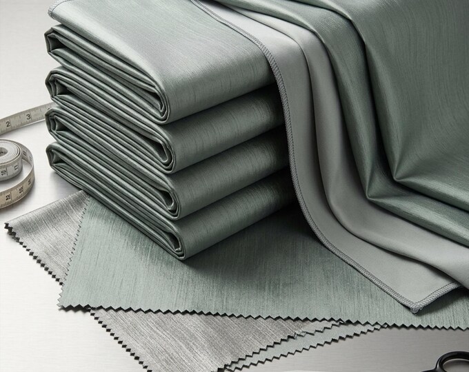 Silver Gray Two Tone Stretch Taffeta Fabric 58" Wide, Medium Weight Bridal Wedding Dress Fabric By The Yard