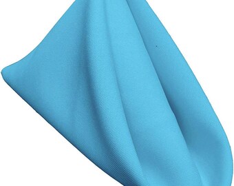 18 x 18 Inches Polyester Poplin Decorative Table Napkins, Party Supply - Pack of 12- Aqua.