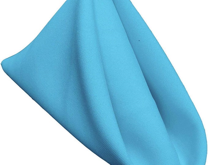 18 x 18 Inches Polyester Poplin Decorative Table Napkins, Party Supply - Pack of 12- Aqua.