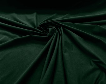 Hunter Green 58/60" Wide  Cotton Jersey Spandex Knit Blend 95% Cotton 5 percent Spandex/Stretch Fabric/Costume
