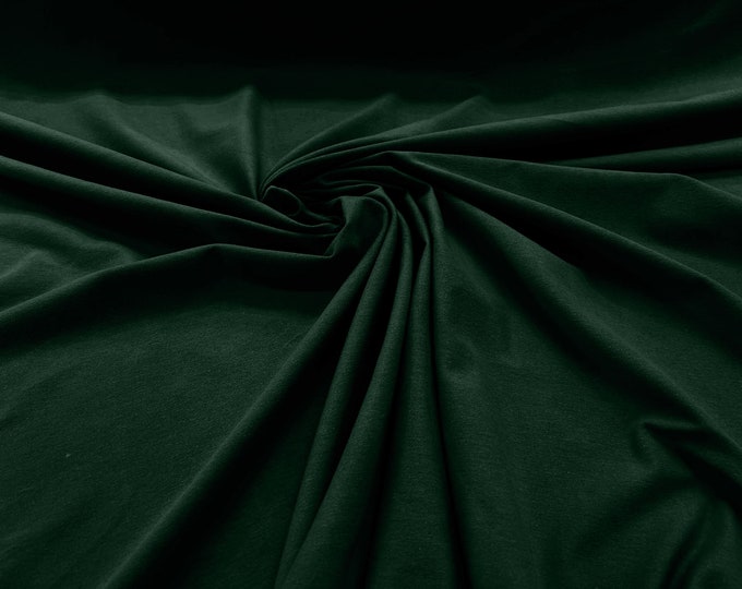 Hunter Green 58/60" Wide  Cotton Jersey Spandex Knit Blend 95% Cotton 5 percent Spandex/Stretch Fabric/Costume