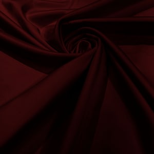 Burgundy - Matte L&#39;Amour Satin (Peau de Soie) Duchess Fabric Bridesmaid Dress 58&quot;-60&quot; Wide/Costume/wedding.