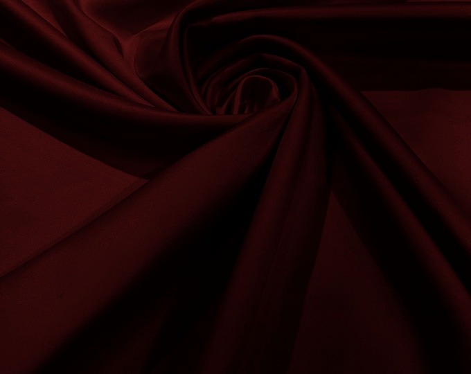 Burgundy - Matte L'Amour Satin (Peau de Soie) Duchess Fabric Bridesmaid Dress 58"-60" Wide/Costume/wedding.