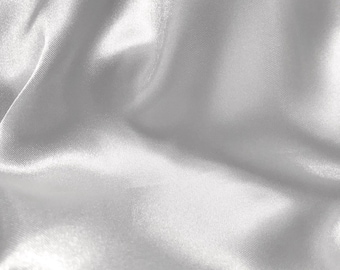 White Silky Stretch Charmeuse Satin 58" Wide Fabric.