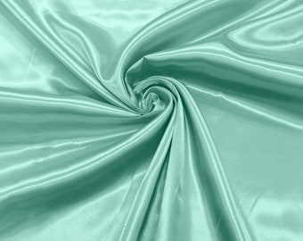 Aquamarine- Shiny Charmeuse Satin Fabric for Wedding Dress/Crafts Costumes/58” Wide /Silky Satin