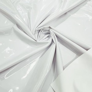 Spandex Shiny Vinyl Fabric (Latex Stretch) - Sold By The Yard - White
