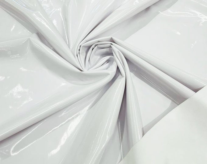 Spandex Shiny Vinyl Fabric (Latex Stretch) - Sold By The Yard - White