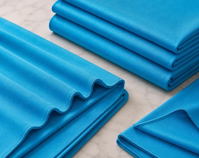 Turquoise Shiny Spandex Fabric By The Yard, 4 Way Stretch Nylon Tricot Fabric For Swimwear Dancewear Costumes