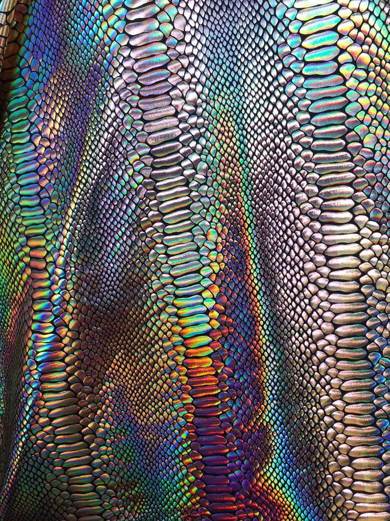 Gold iridescent snake skin printed on a nylon spandex-snake | Etsy