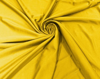 Yellow Shiny Milliskin Nylon Spandex Fabric 4 Way Stretch 58" Wide Sold by The Yard