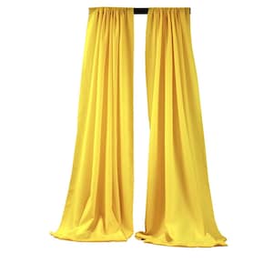 Yellow 2 Panels Backdrop Drape, All Sizes Available in Polyester Poplin, Party Supplies Curtains.