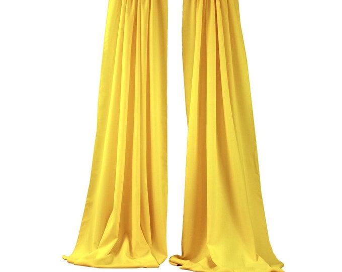 Yellow 2 Panels Backdrop Drape, All Sizes Available in Polyester Poplin, Party Supplies Curtains.