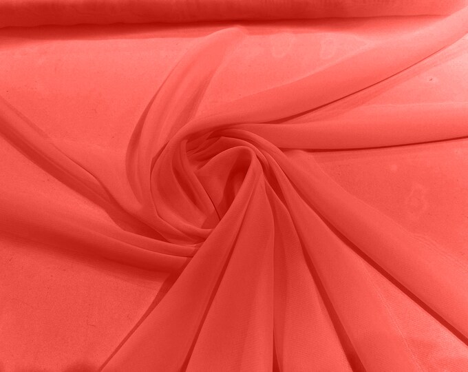 Neon Fuchsia 5Yards 60" Wide Sheer Fabric Chiffon Fabric by The Yard Continuous Solid Color Draping Fabric for Wedding Party Easter Backdrop