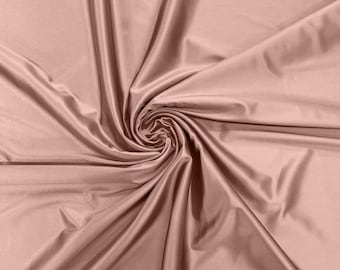 Blush Pink Heavy Shiny Satin Stretch Spandex Fabric | 58 Inches Wide for Prom.