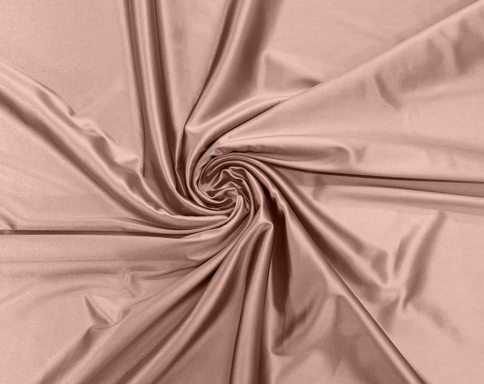 Blush Pink Heavy Shiny Satin Stretch Spandex Fabric/58 Inches Wide/Prom/Wedding/Cosplays.