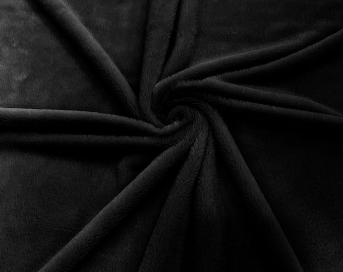 Black Rabbit Plush Minky Faux Fur/58" Wide.