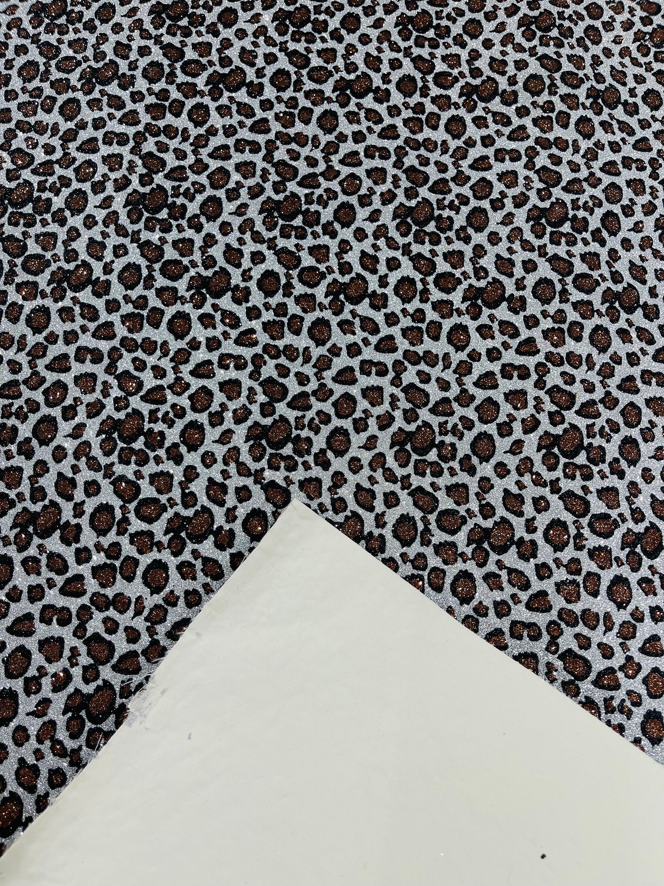 Leopard Backing Leopard/ Chita Glitter Brown/black/silver Sparkle Craft Upholstery on A ...