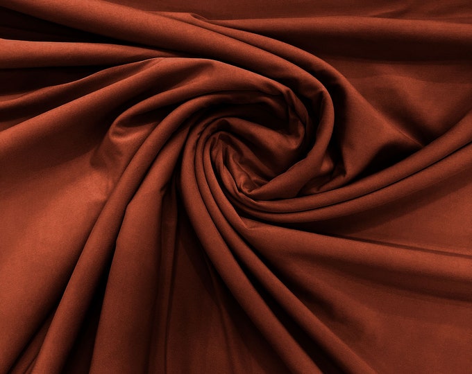 Rust 58" Wide ITY Fabric Polyester Knit Jersey 2 Way  Stretch Spandex Sold By The Yard.