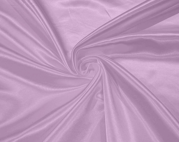 Lilac Heavy Shiny Bridal Satin Fabric for Wedding Dress, 60" inches wide sold by The Yard. New Colors