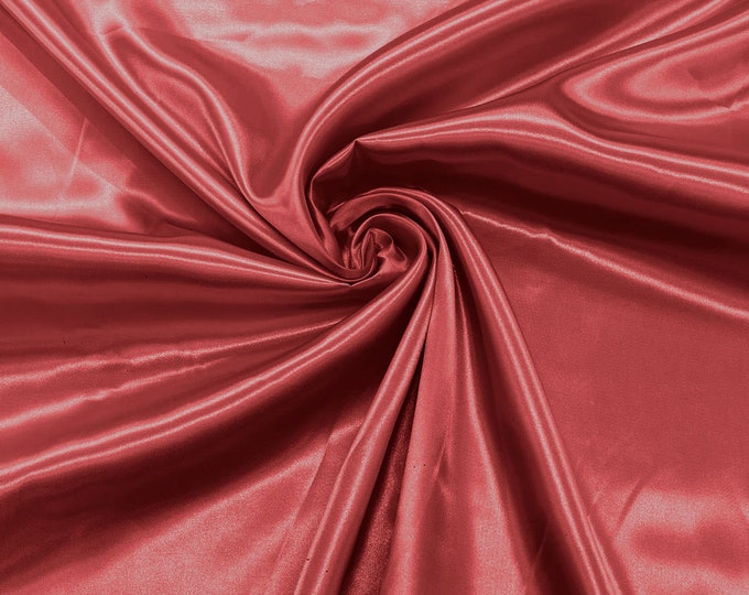 Dolce Pink Shiny Charmeuse Satin Fabric for Wedding Dress/Crafts Costumes/58” Wide /Silky Satin