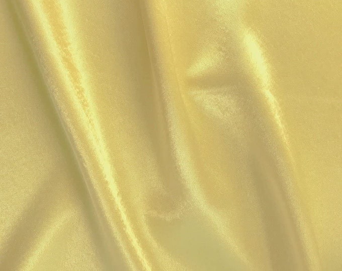 Light Yellow Crepe Back Satin Bridal Fabric Draper-Prom-wedding-nightgown- Soft 58"-60" Inches Sold by The Yard.