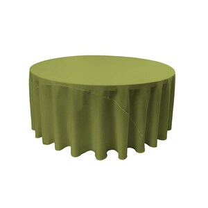 Avocado - Solid Round Polyester Poplin Tablecloth With Seamless.