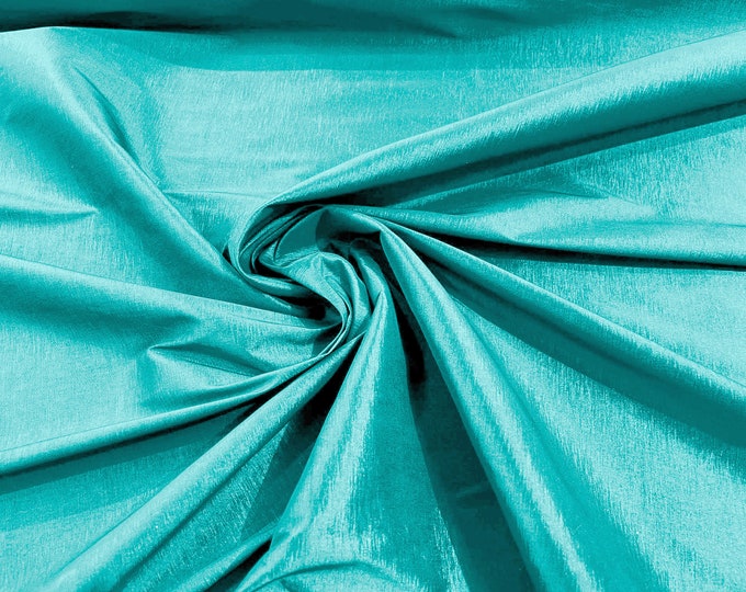 Aqua Green 58" Wide Medium Weight Stretch Two Tone Taffeta Fabric, Stretch Fabric For Bridal Dress Clothing Custom Wedding Gown, New Colors