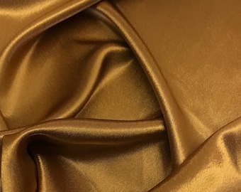 Antique Gold Crepe Back Satin Bridal Fabric Draper-Prom-wedding-nightgown- Soft 58"-60" Inches Sold by The Yard.