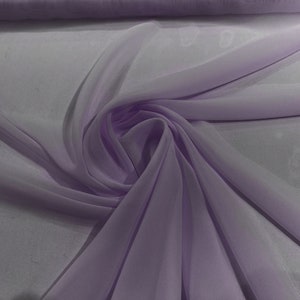 Dark Lilac 58/60&quot; Wide 100% Polyester Soft Light Weight, Sheer, See Through Chiffon Fabric/ Bridal Apparel | Dresses | Costumes/ Backdrop