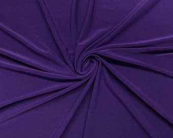 Purple 58" Wide ITY Fabric Polyester Knit Jersey 2 Way  Stretch Spandex Sold By The Yard.