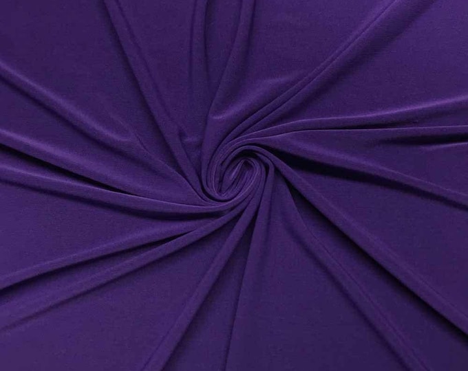 Purple 58" Wide ITY Fabric Polyester Knit Jersey 2 Way  Stretch Spandex Sold By The Yard.