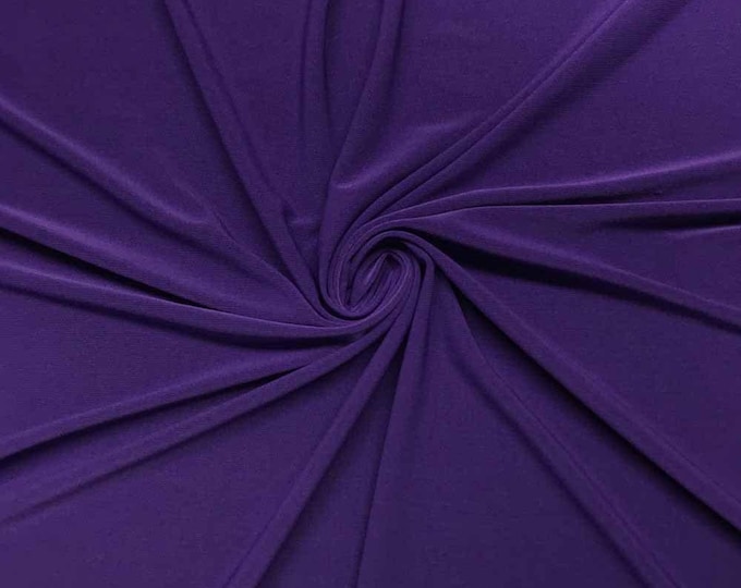 Purple 58" Wide ITY Fabric Polyester Knit Jersey 2 Way  Stretch Spandex Sold By The Yard.