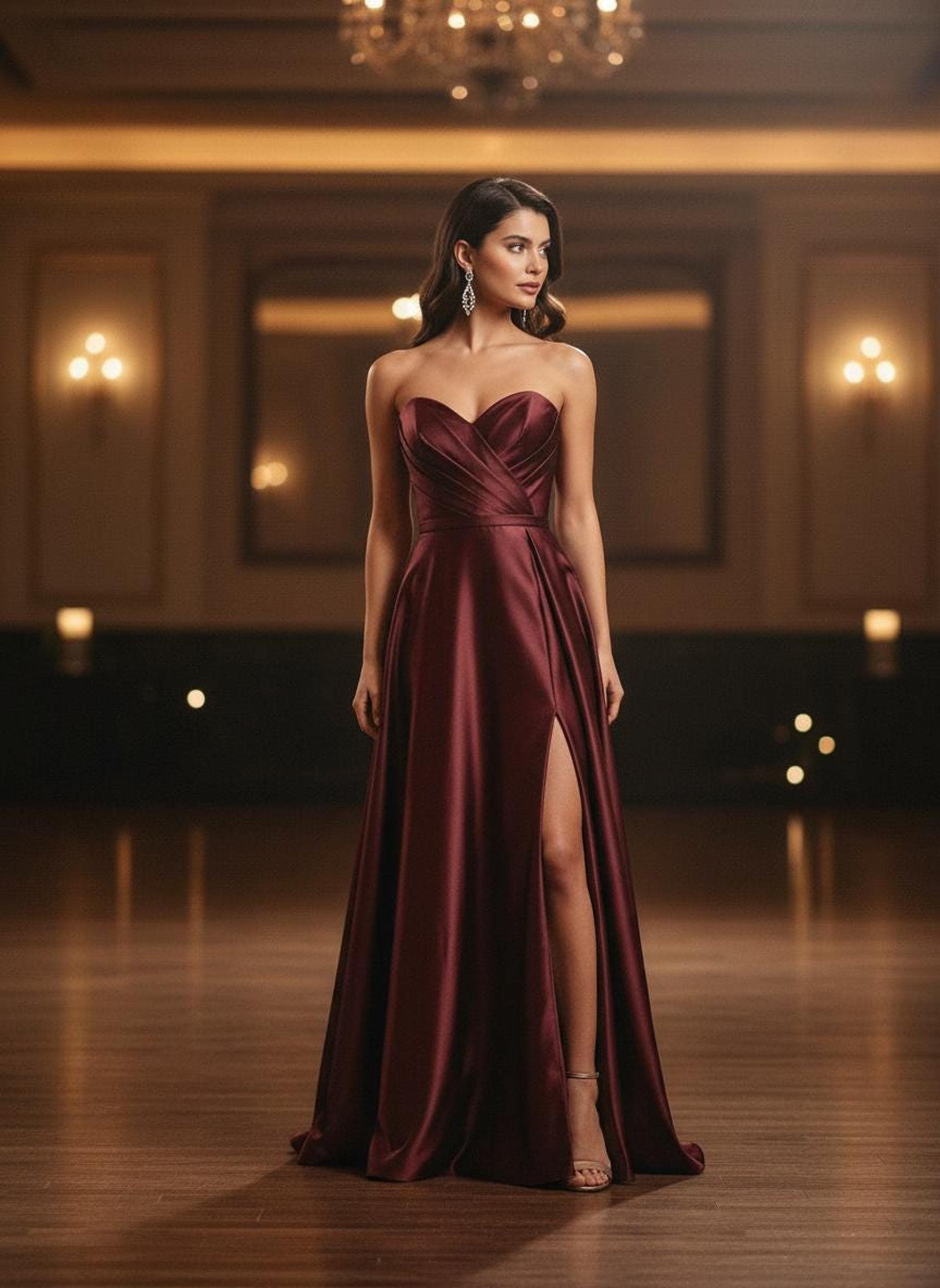 Burgundy Faux Leather Dress