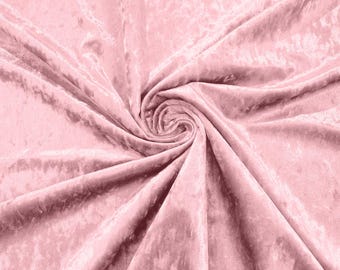 Rose Pink Stretch Crushed Velvet Fabric/58 Inches Wide/Cosplays.